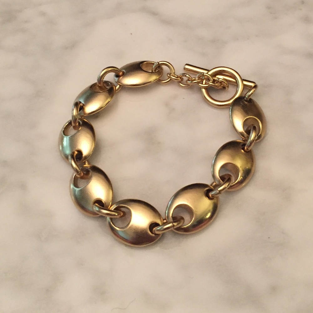 Elegant Modern Gold Tone Bracelet